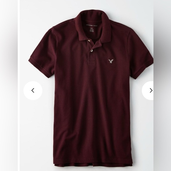 Men’s American Eagle Outfitter Core Flex Fitted Polo in Deep Burgundy, XS. - Picture 4 of 7